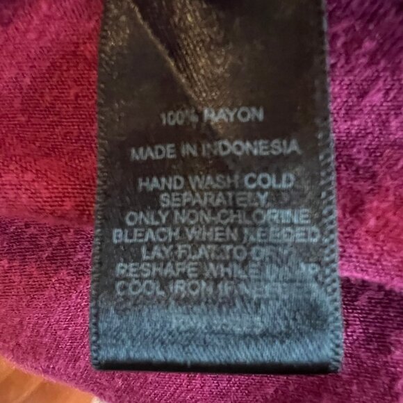 Express Burgundy Oversize Blouse with Low cut front & back, Size Medium - Picture 4 of 4